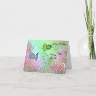 Farbige Grüße zum Geburtstag für Fische Karte