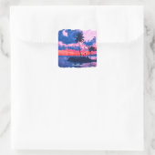 Farbige Guadeloupe Karibik Insel Wasserfarbe Quadratischer Aufkleber (Tasche)