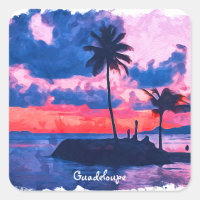 Farbige Guadeloupe Karibik Insel Wasserfarbe