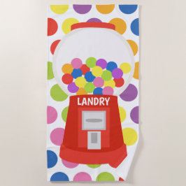 Farbige Gumball-Maschine Personalisiertes Badetuch