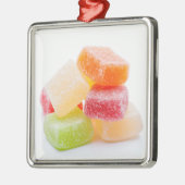 Farbige gummiartige quadratische Süßigkeiten Ornament Aus Metall (Links)