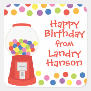 Farbige Gummibälle Personalisierte Kleber Quadratischer Aufkleber