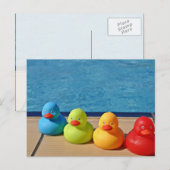 Farbige Gummienten Postkarte (Vorne/Hinten)