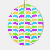 Farbige Hähne gelb grün lila blau Custom Keramik Ornament (Links)