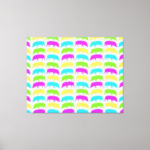 Farbige Hähne Gelb Grün Lila Blau Leinwand