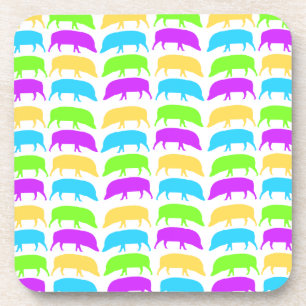 Farbige Hähne Gelbgrün Lila Blau Kork C Getränkeuntersetzer