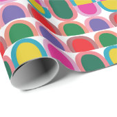 Farbige Halbkreis-Geometrie Geschenkpapier (Rolleneckpunkt)