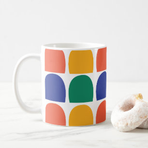 Farbige Halbkreis-Geometrie Kaffeetasse