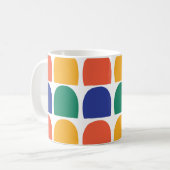 Farbige Halbkreis-Geometrie Kaffeetasse (Vorderseite Links)