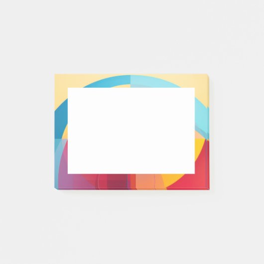 Farbige halbrunde Formen Post-it Klebezettel (Vorderseite)