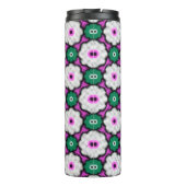 Farbige halftone Blume - rosa und grün Thermosbecher (Rückseite)