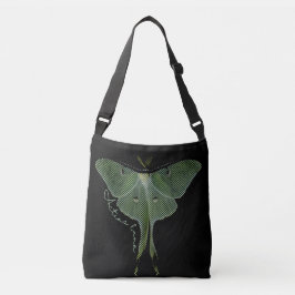 Farbige Halftone Luna Moth Tragetaschen Mit Langen Trägern
