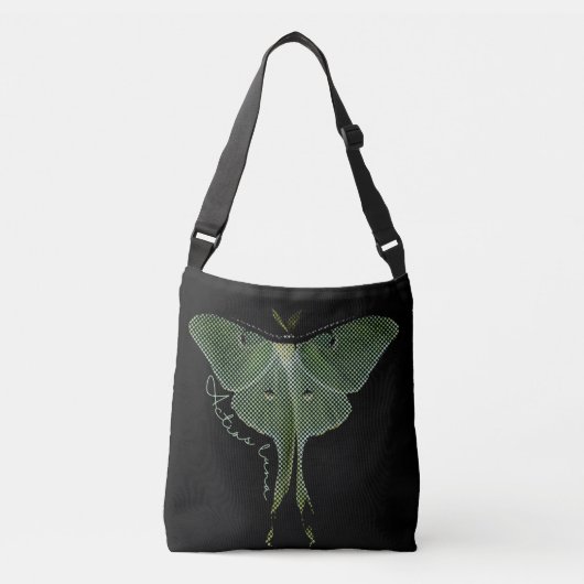 Farbige Halftone Luna Moth Tragetaschen Mit Langen Trägern (Vorderseite)