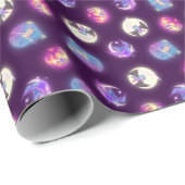 Farbige Halloween-Niedliche Fledermäuse Zeichnend Geschenkpapier (Rolleneckpunkt)