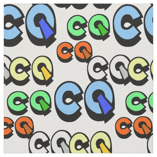 Farbige Ham Radio CQ Fabric Stoff (Nahaufnahme)