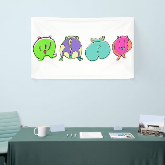 Farbige Hamster-Hintern Banner (Messeveranstaltung)