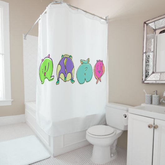 Farbige Hamster-Hintern Duschvorhang (Beispiel)
