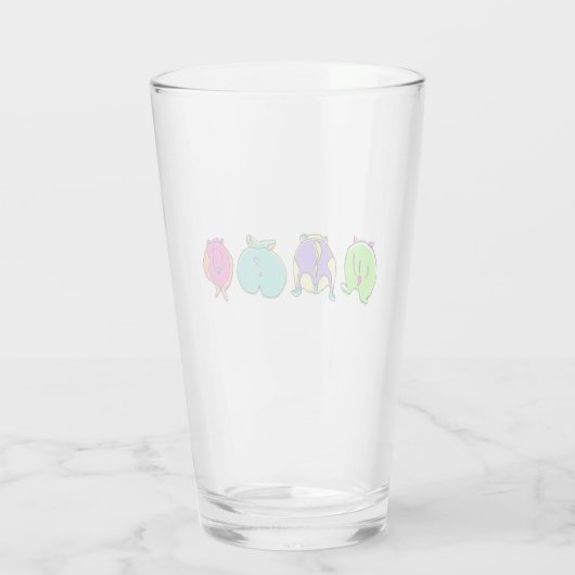 Farbige Hamster-Hintern Glas (Rückseite)