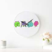 Farbige Hamster-Hintern Große Wanduhr (Zuhause)