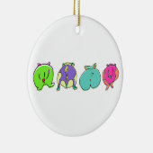 Farbige Hamster-Hintern Keramik Ornament (Rechts)