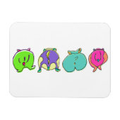Farbige Hamster-Hintern Magnet (Horizontal)