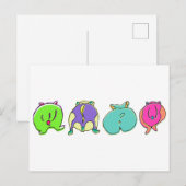 Farbige Hamster-Hintern Postkarte (Vorne/Hinten)