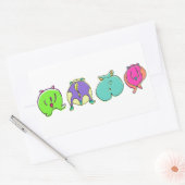 Farbige Hamster-Hintern Rechteckiger Aufkleber (Umschlag)