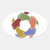 Farbige Handaufkleber Ovaler Aufkleber (Vorderseite)