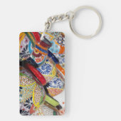 Farbige handbemalte mexikanische Töpferei Schlüsselanhänger (Rückseite)