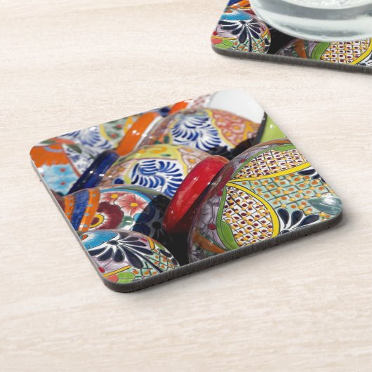 Farbige handbemalte mexikanische Töpferei Untersetzer (Linke Seite)