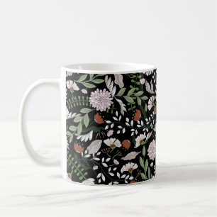 Farbige, handbemalte, nahtlose Zeichnung mit Blume Kaffeetasse