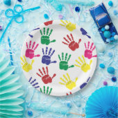 Farbige Handdrucke anpassen Pappteller (Party)