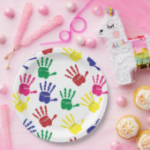 Farbige Handdrucke anpassen Pappteller (Party)