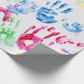 farbige Handdrucke für Jugendliche Geschenkpapier (Ecke)