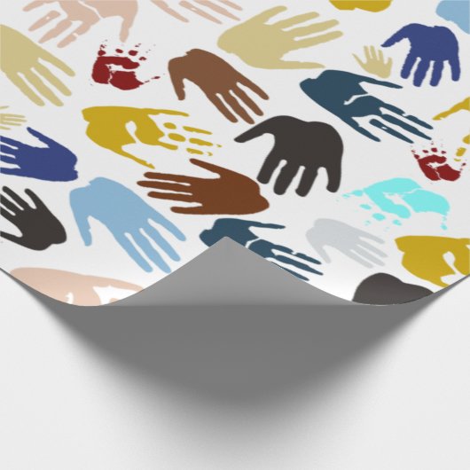 Farbige Handdrucke Geschenkpapier (Ecke)