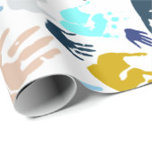 Farbige Handdrucke Geschenkpapier (Rolleneckpunkt)