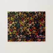 Farbige Handdrucke Puzzle (Horizontal)