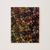 Farbige Handdrucke Puzzle (Vertikal)