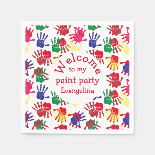 Farbige Handdruckpapier für Kinder Party Serviette (Vorderseite)
