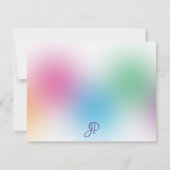 Farbige handgeschriebene Regenbogenvorlage für Mon Mitteilungskarte (Rückseite)