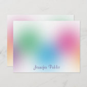 Farbige handgeschriebene Regenbogenvorlage für Mon Mitteilungskarte (Vorne/Hinten)