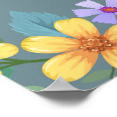Farbige handgezeichnete Blume Muster Vintag Poster (Ecke)