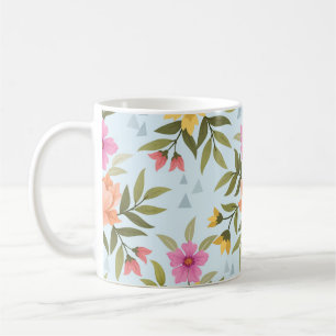 Farbige handgezeichnete Blumen  Kaffeetasse