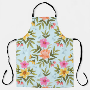 Farbige handgezeichnete Blumen Schürze