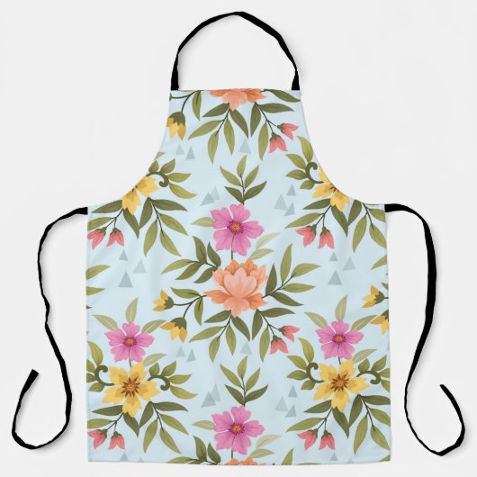 Farbige handgezeichnete Blumen Schürze (Vorderseite)