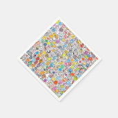 Farbige, handgezeichnete, fantastische Muster Serviette (Ecke)