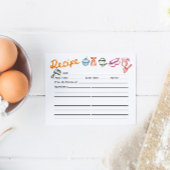 Farbige handgezeichnete Rezeptkarte