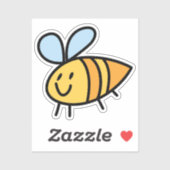 Farbige handgezogene Biene, maßgeschneidert Vinyl Aufkleber (Blatt)