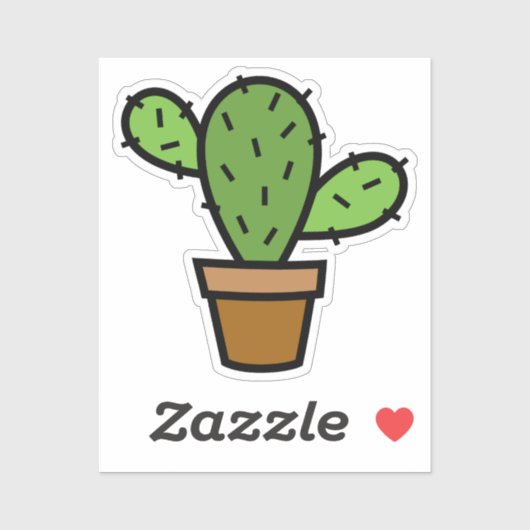 Farbige handgezogene Kaktus, kundenspezifisch gesc Aufkleber (Blatt)