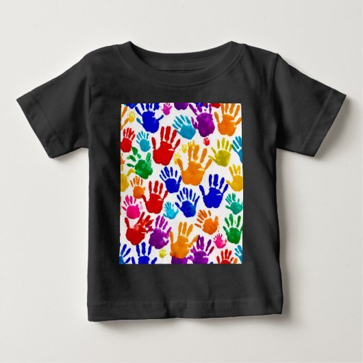 Farbige HandPrint Baby T-shirt (Vorderseite)